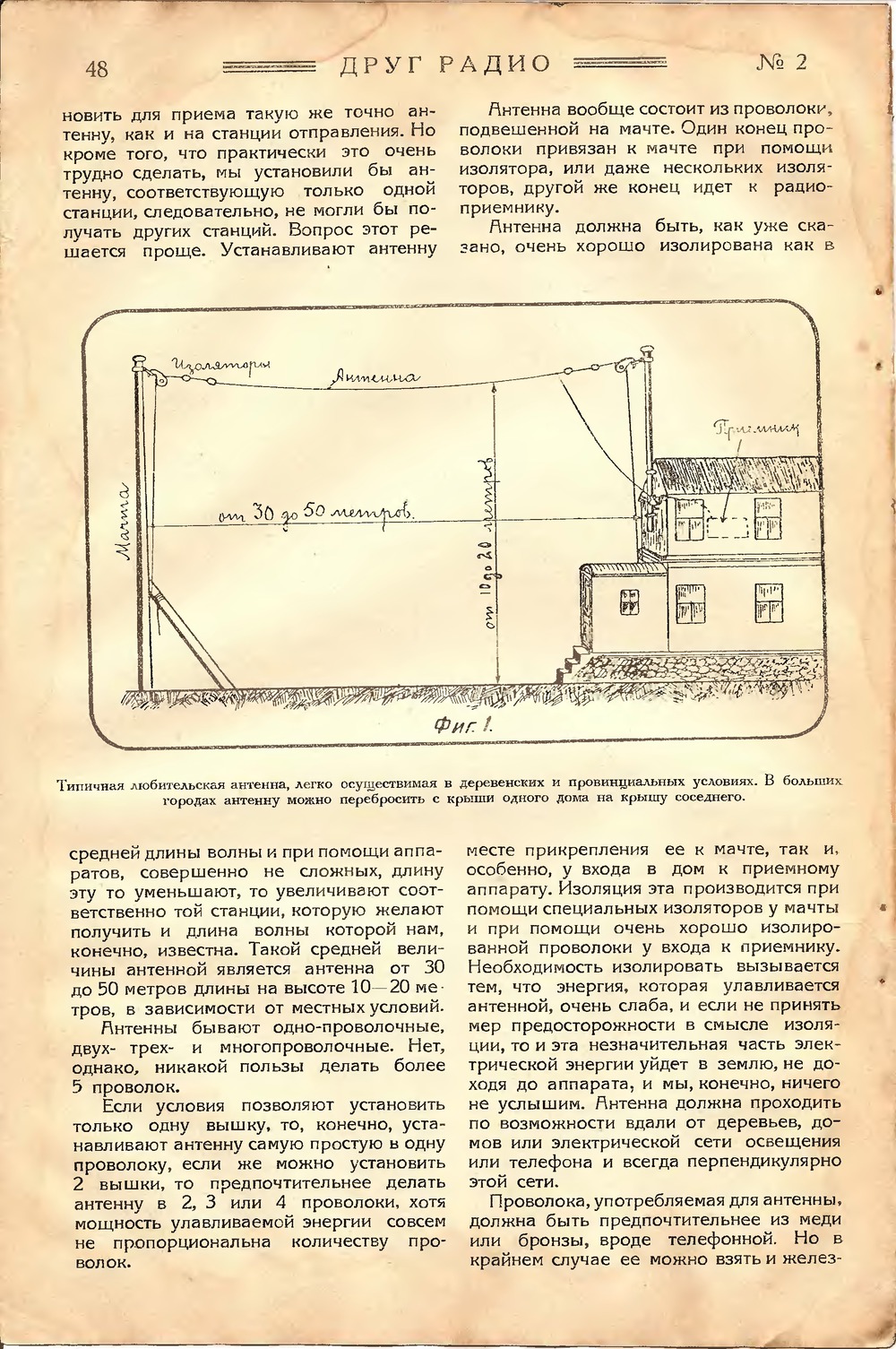 Стр. 48 журнала «Друг радио» № 2 за 1924 год