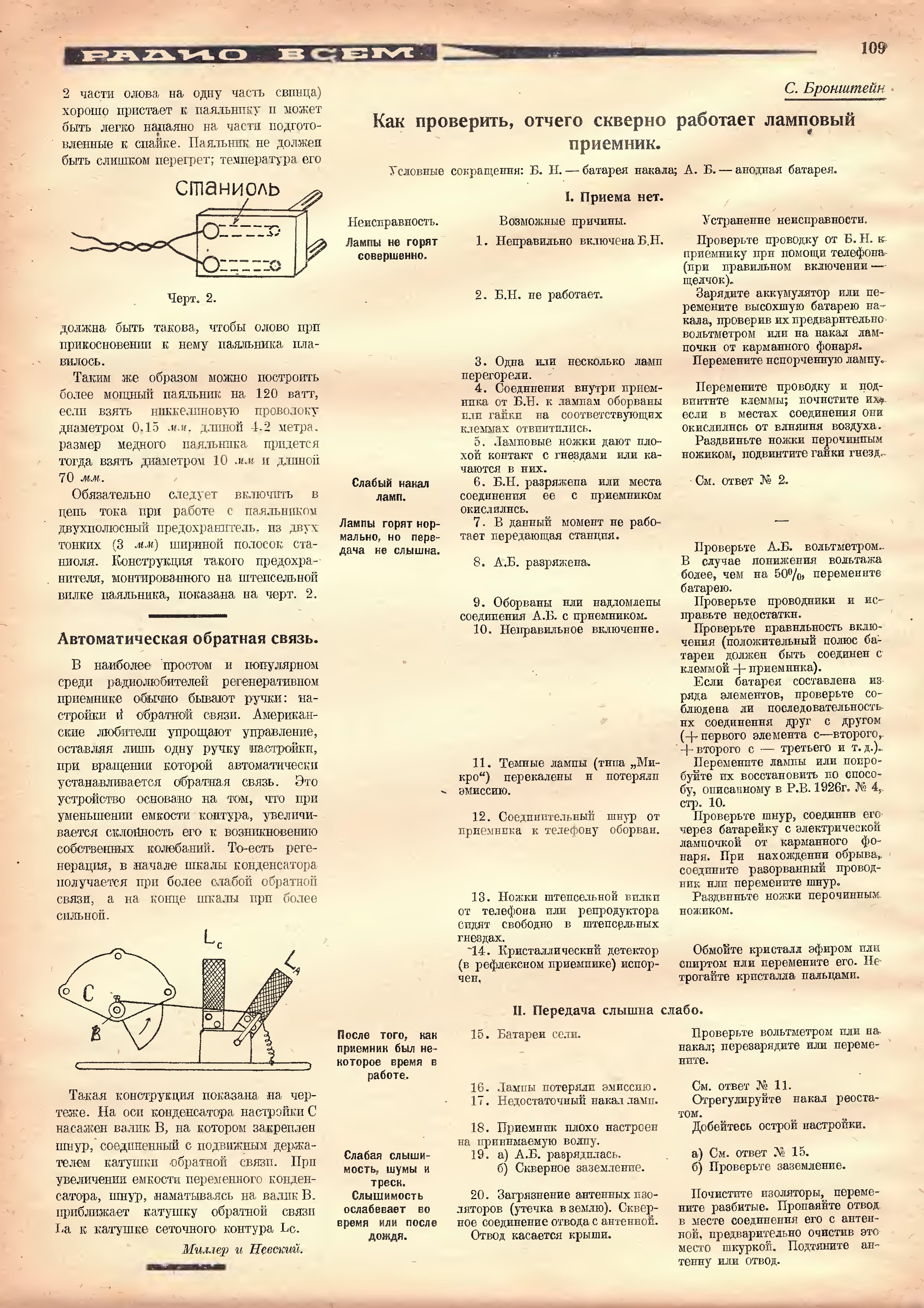 Стр. 13 (109) журнала «Радио всем» № 5 за 1927 год (крупно)