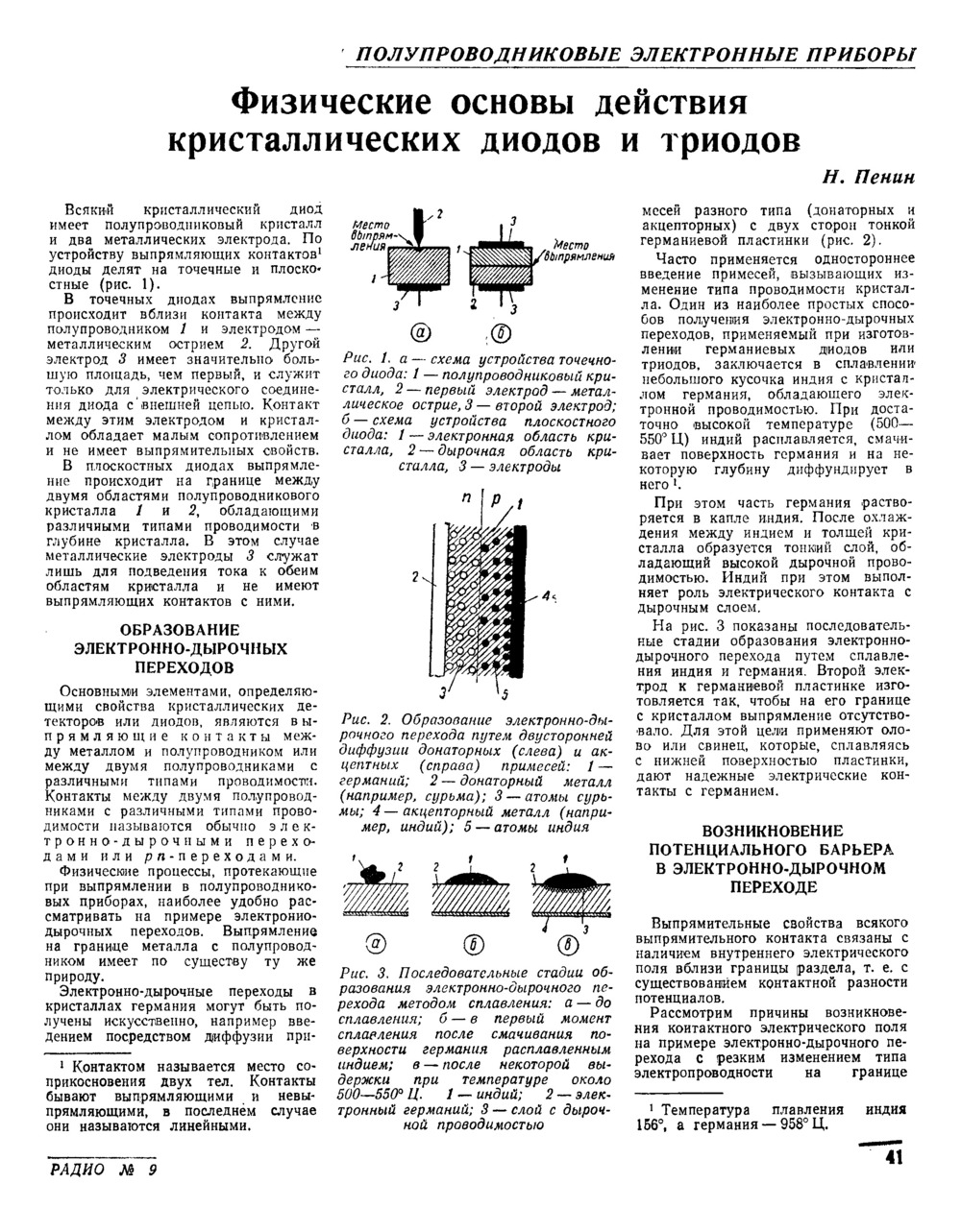 Стр. 41 журнала «Радио» № 9 за 1954 год