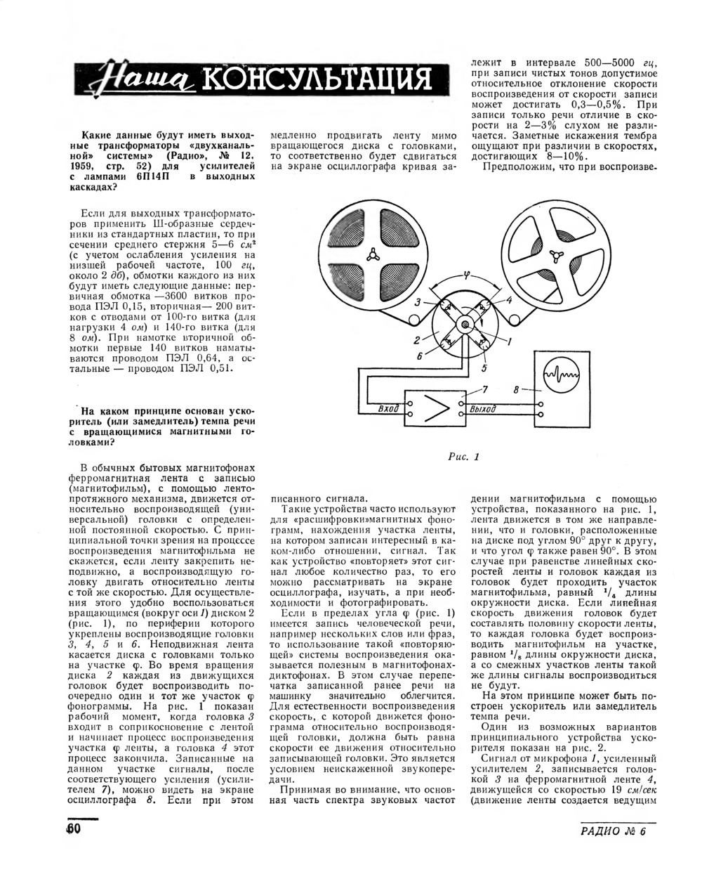 Стр. 60 журнала «Радио» № 6 за 1962 год