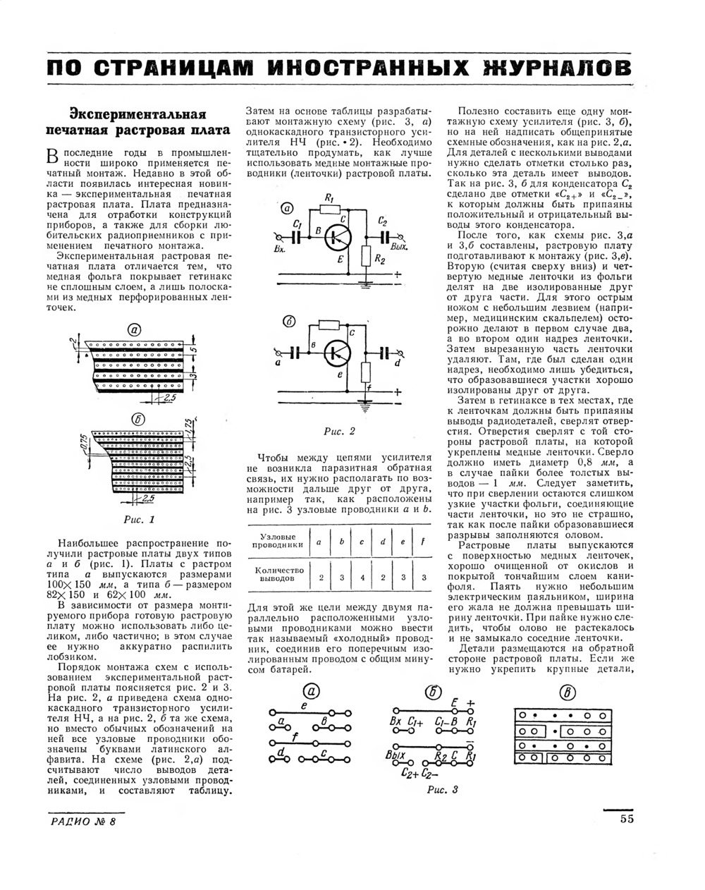 Стр. 55 журнала «Радио» № 8 за 1962 год