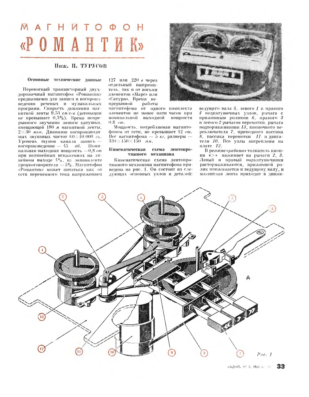 Стр. 33 журнала «Радио» № 3 за 1968 год