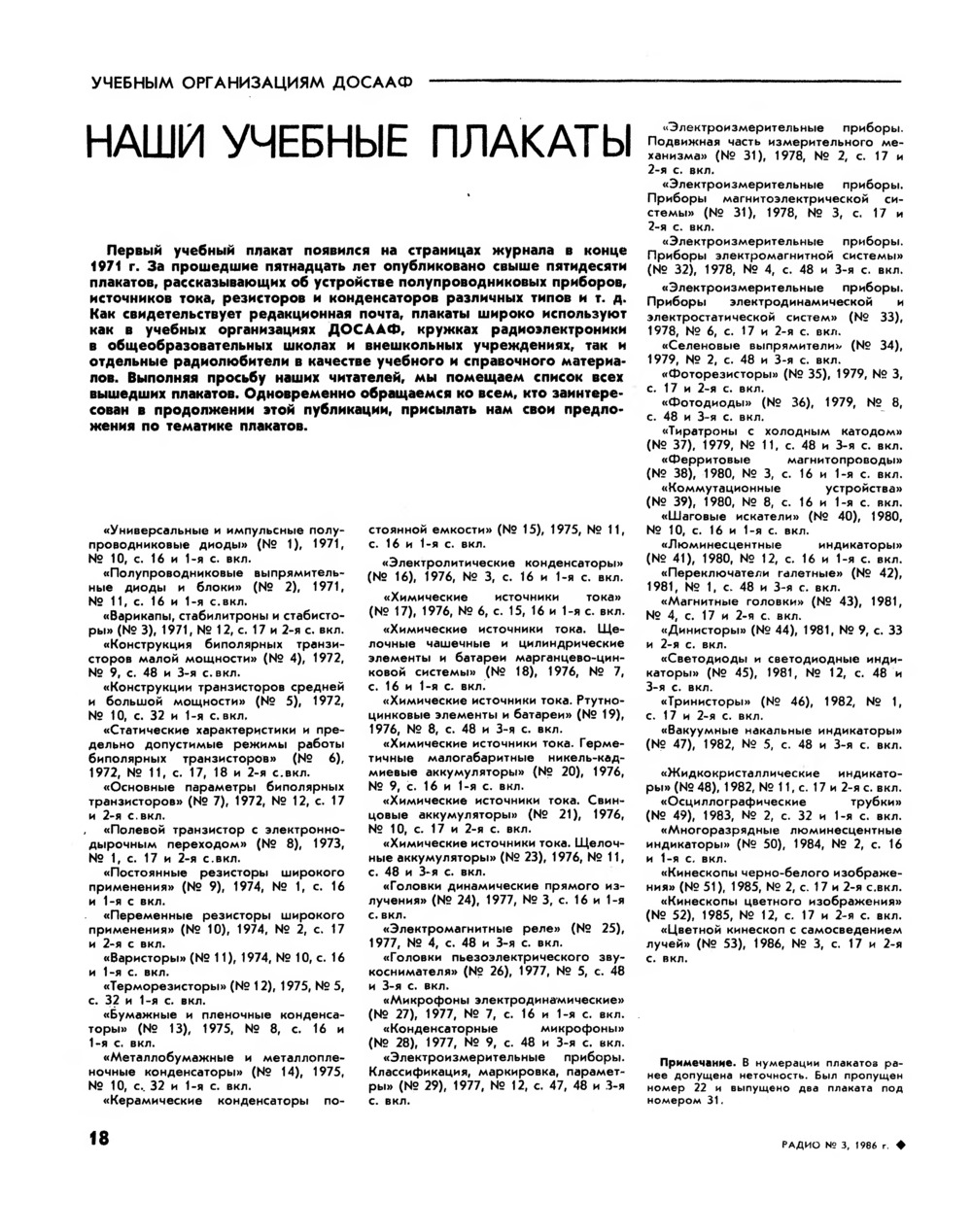 Стр. 18 журнала «Радио» № 3 за 1986 год