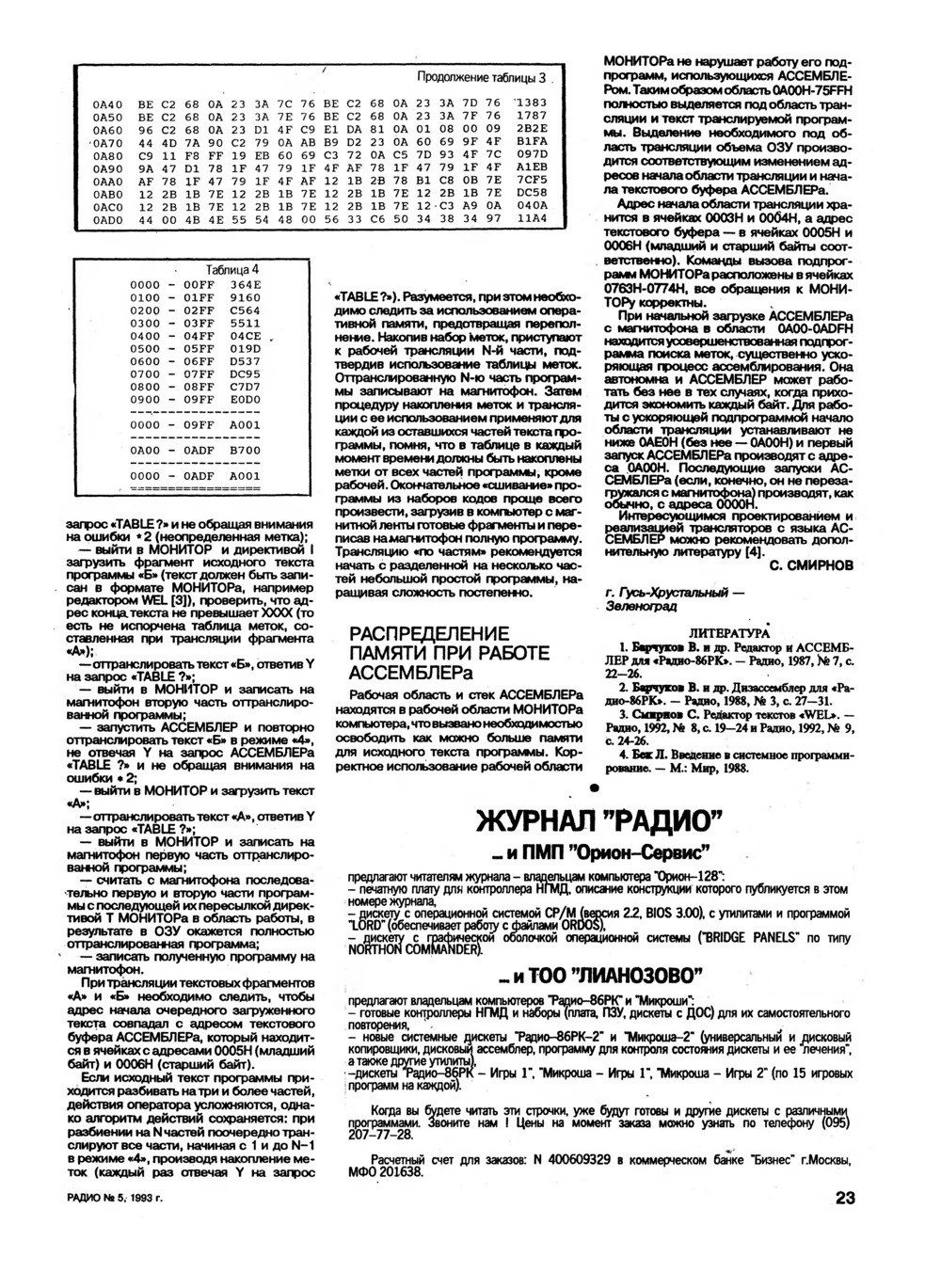 Стр. 23 журнала «Радио» № 5 за 1993 год