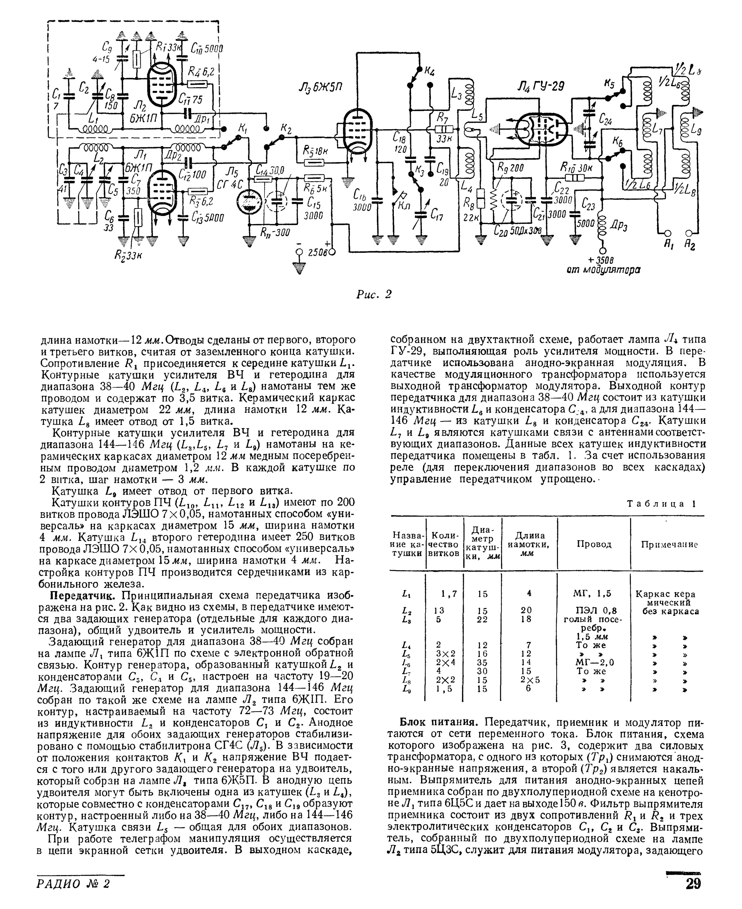 Ламповый передатчик на 3 мгц схемы