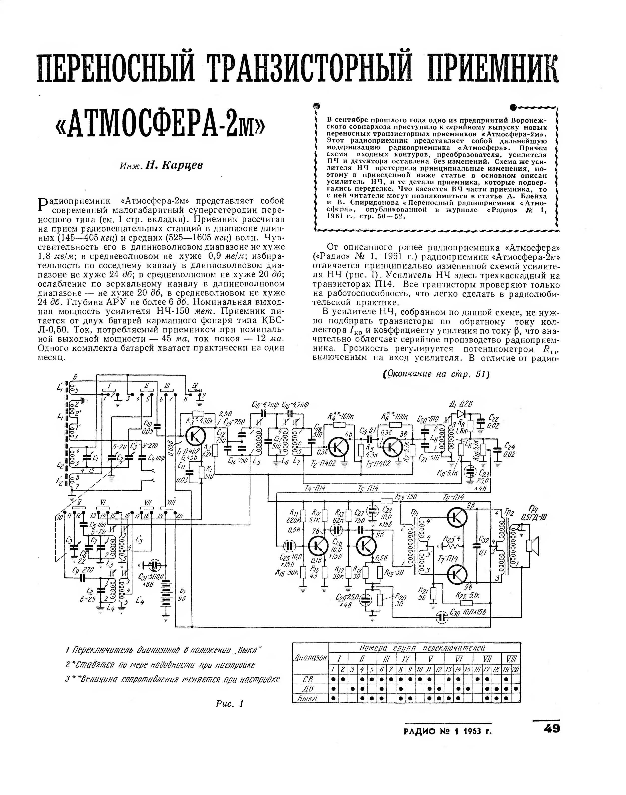 Приемник гауя схема