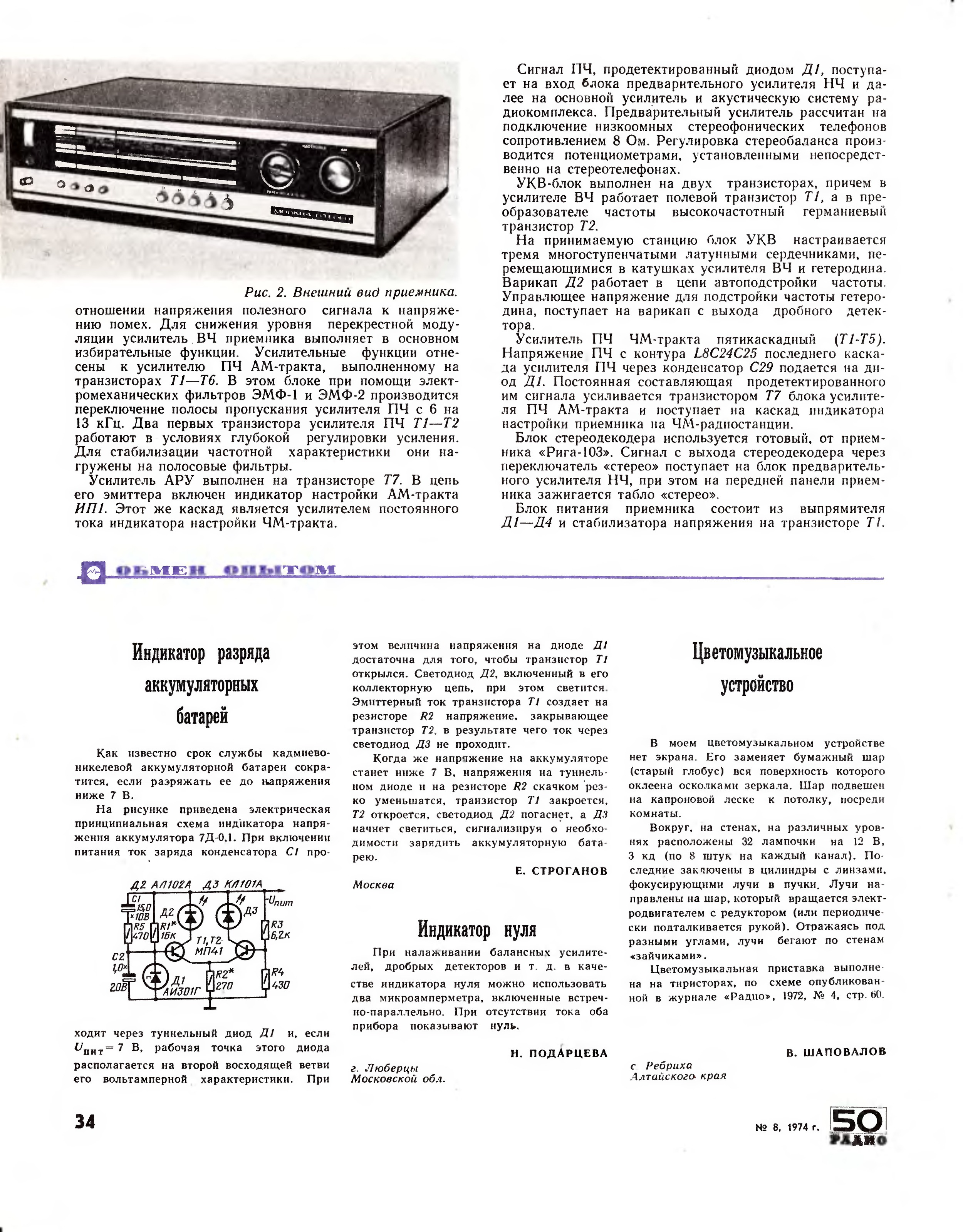 Индикатор точной настройки схема