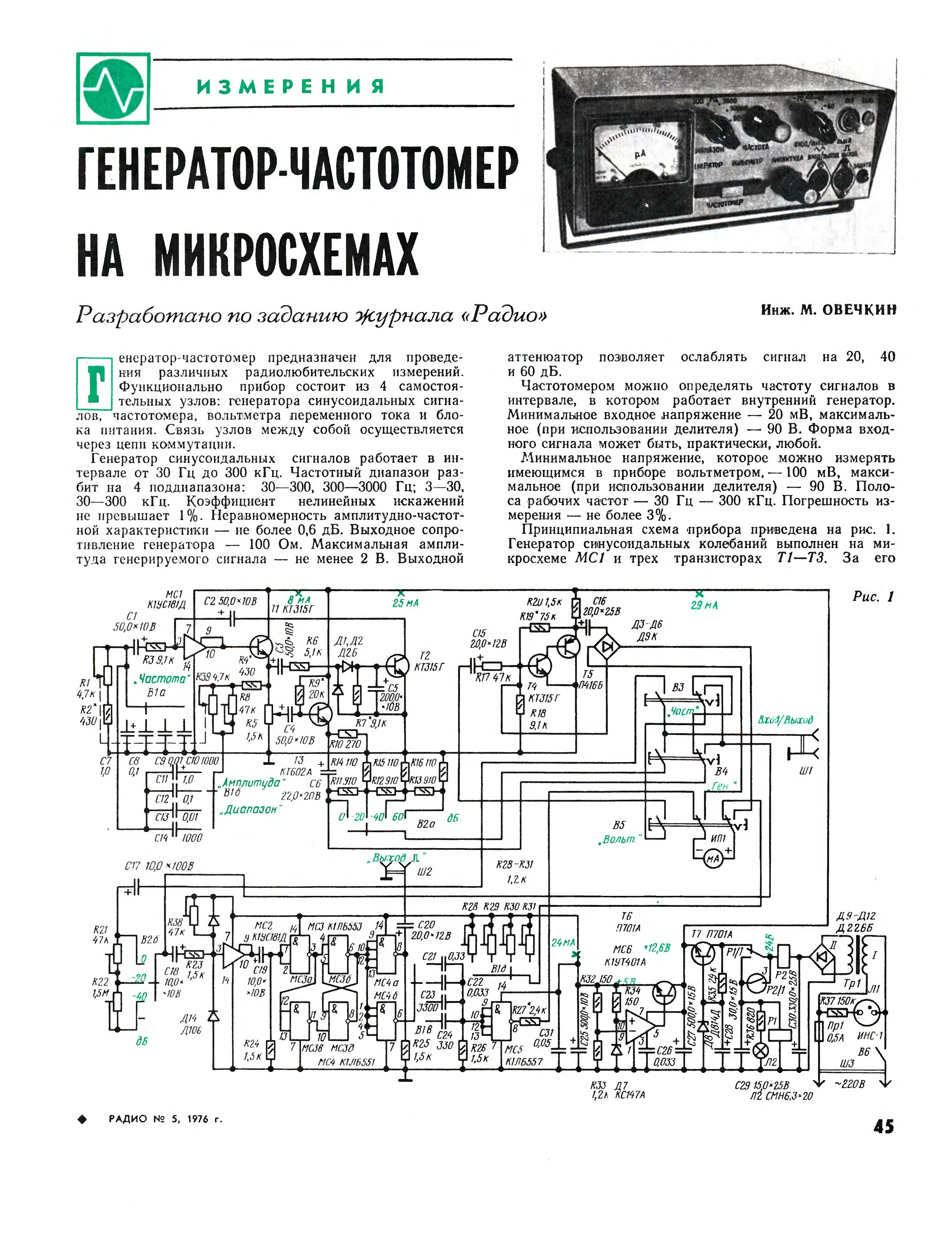 Прибор радиолюбителя сура схема