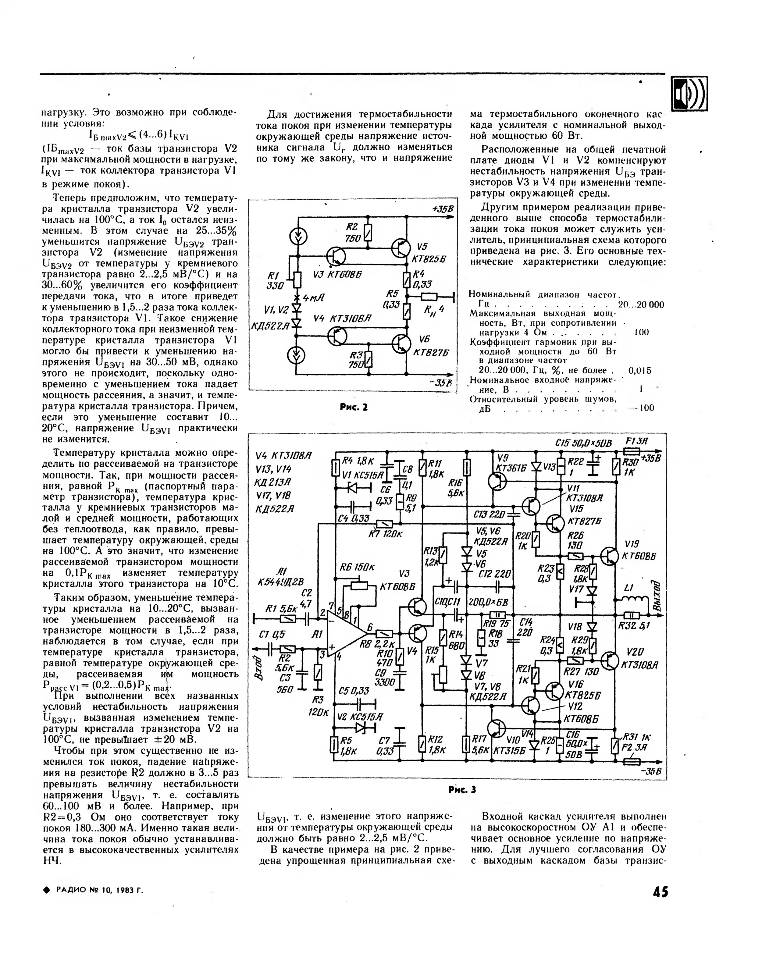 Радио 1983. Высококачественный громкоговоритель с повышенным КПД. Ток покоя транзистора. Радио 1983г повышение качества звучания громкоговорителей. Журнал радио 1983 год номер 10.