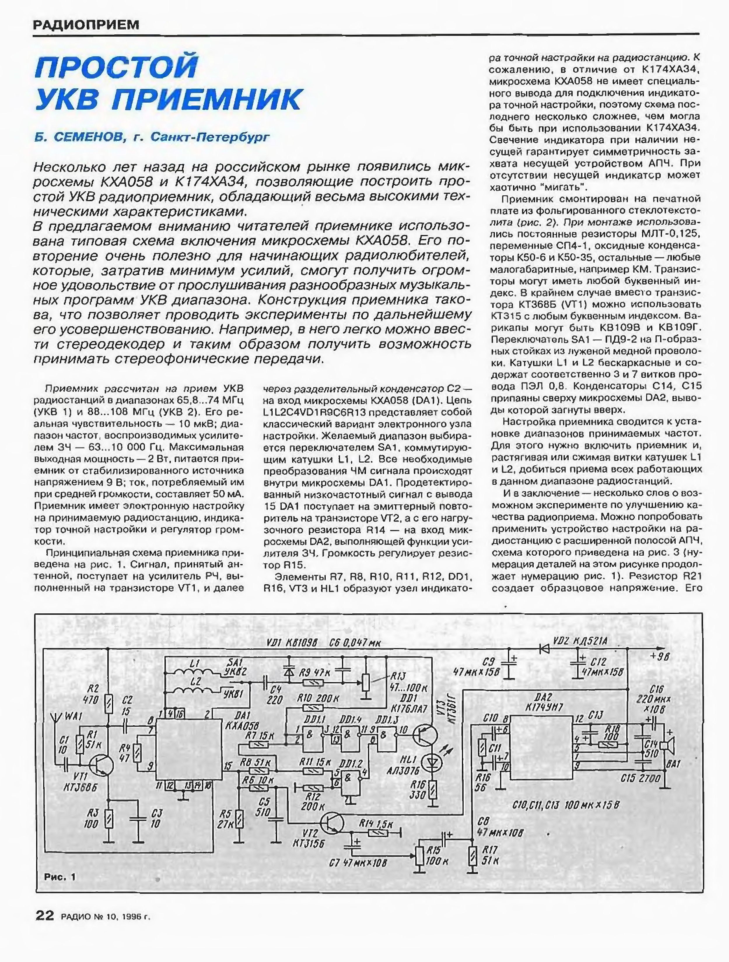 Схемы кв приемников из журналов радиолюбитель