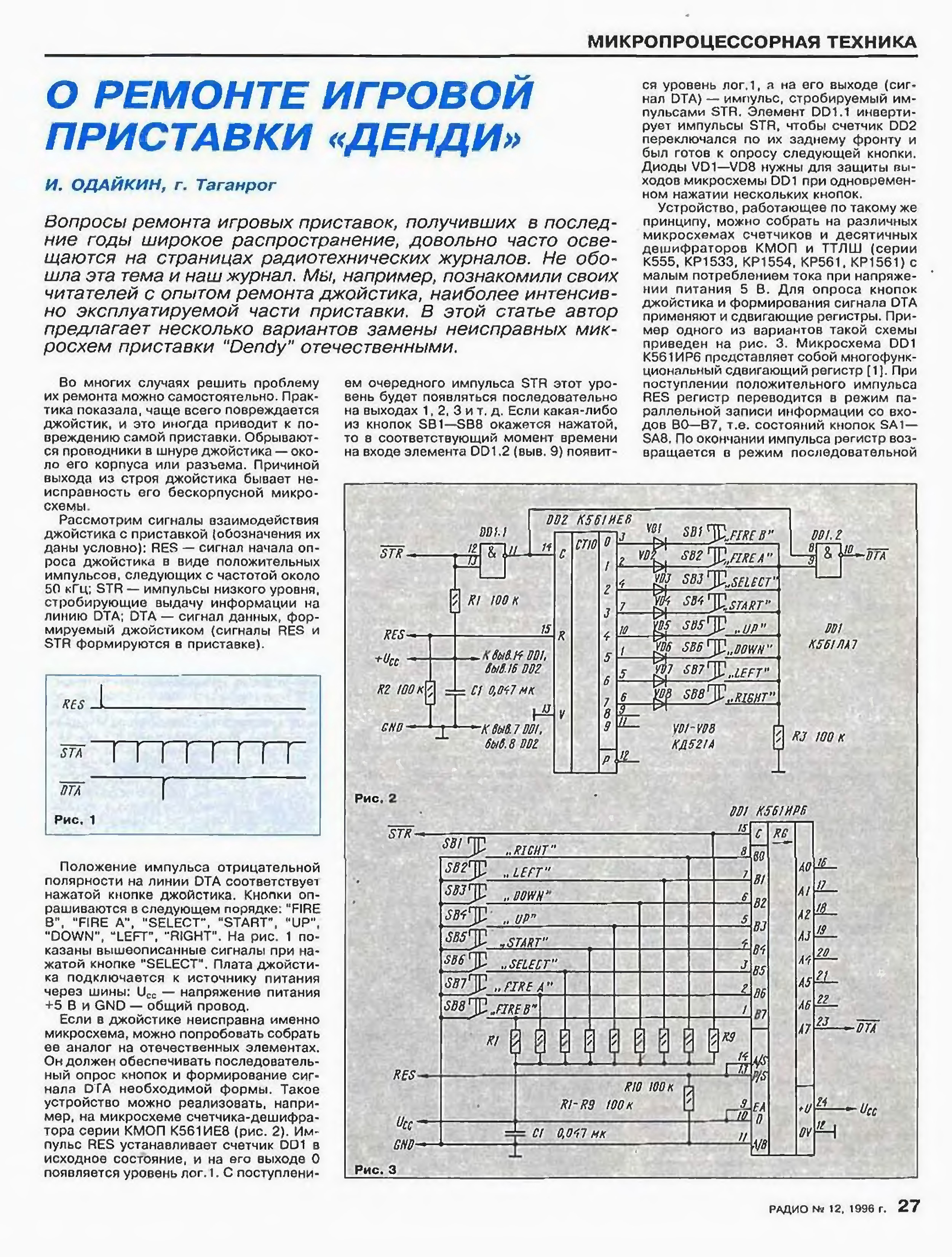 Денди схема приставки