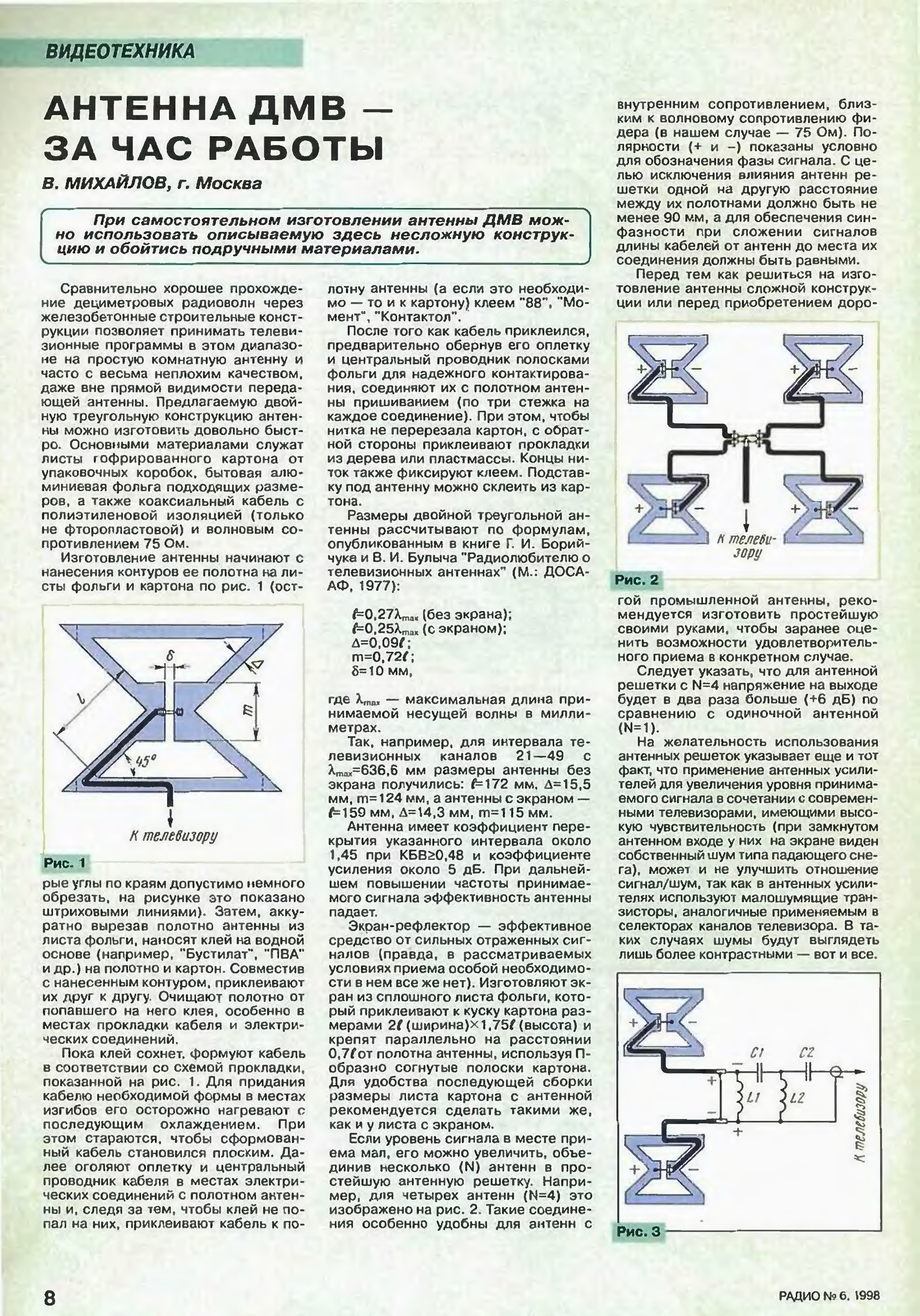 Рамочная антенна дмв чертеж